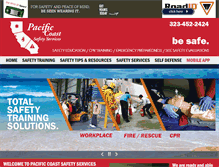 Tablet Screenshot of pacificcoastsafetyservices.com